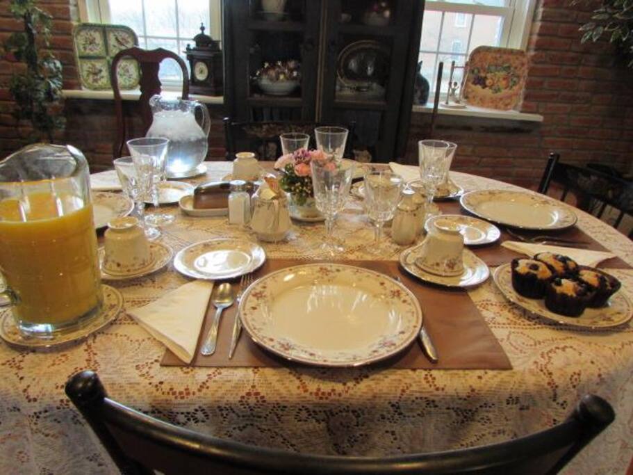 Full sit down breakfast in morning