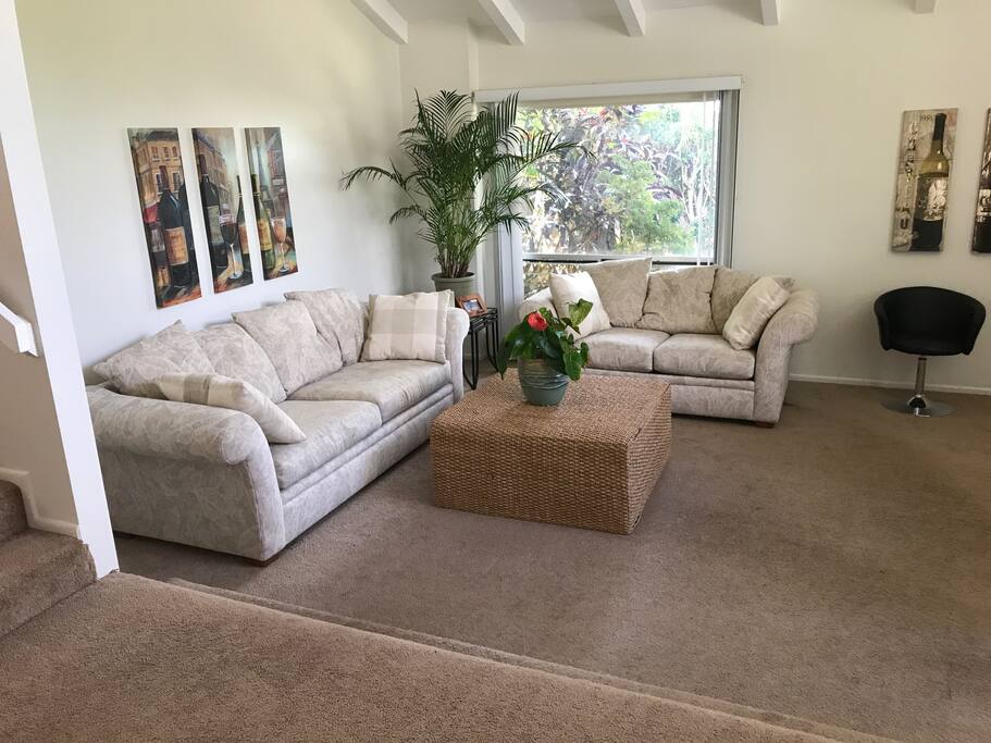 Living Room with High Vaulted Ceilings