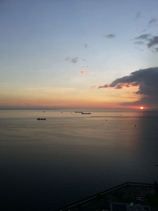 Sunset on one day from balcony.
