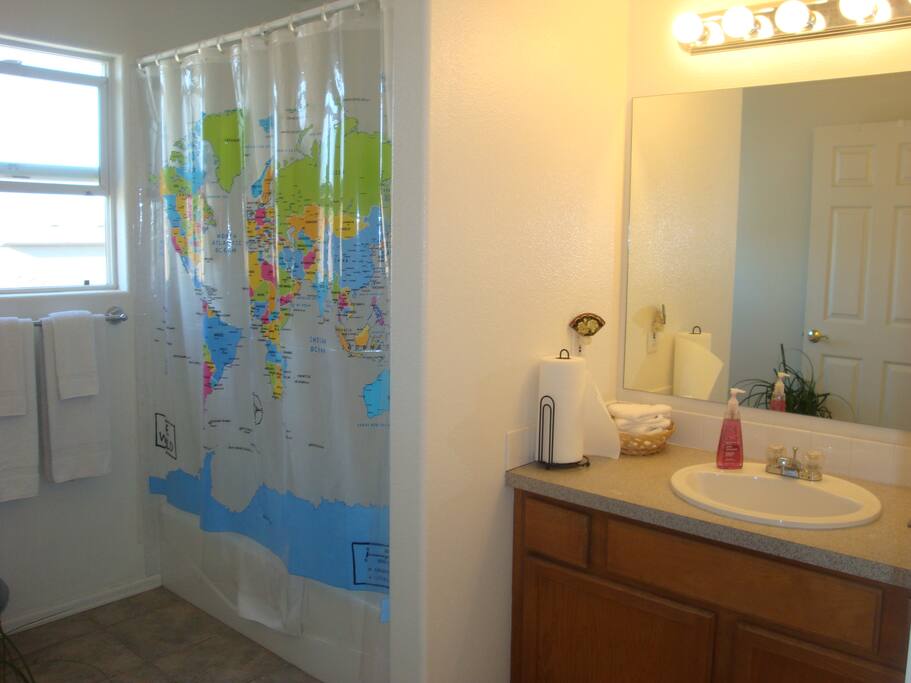 Full Bath with tub and shower; Shared when other guests are present
