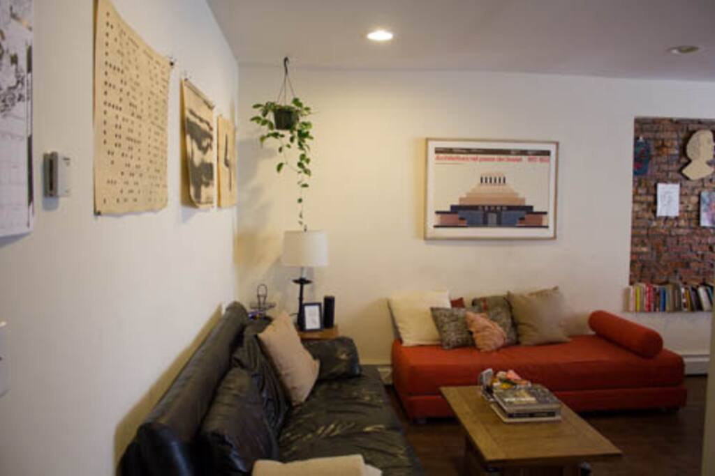 Comfortable couches for relaxation.