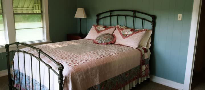 Queen size bed in master bedroom