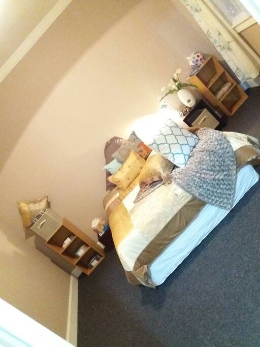 Spacious Queen Room with double wardrobe and storage cubbies