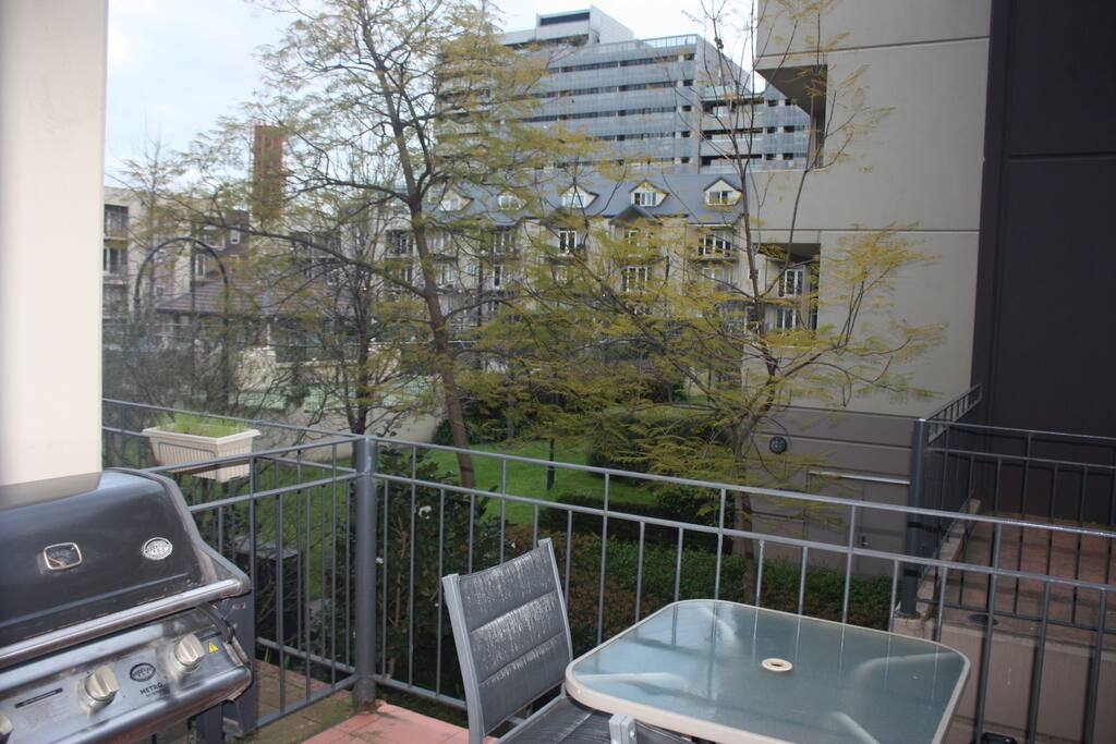 Balcony with view to court yard.