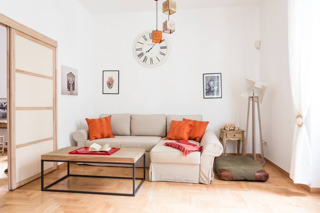 The living room: the sofa bed x2