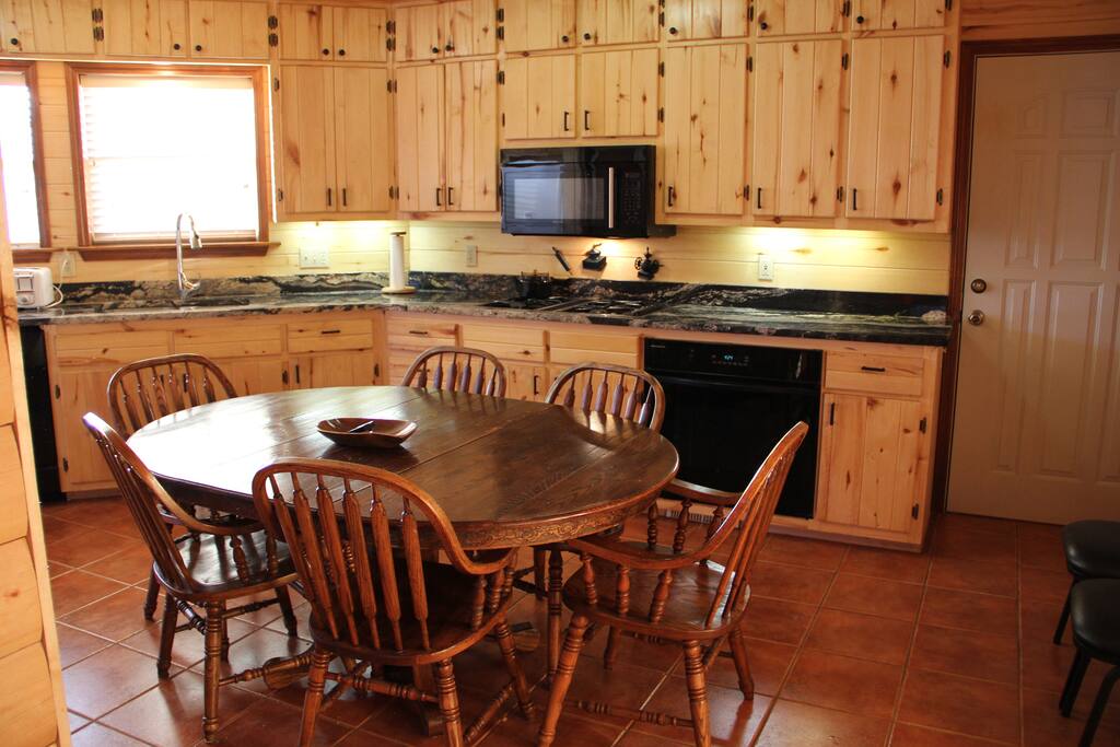 Kitchen with granite countertops