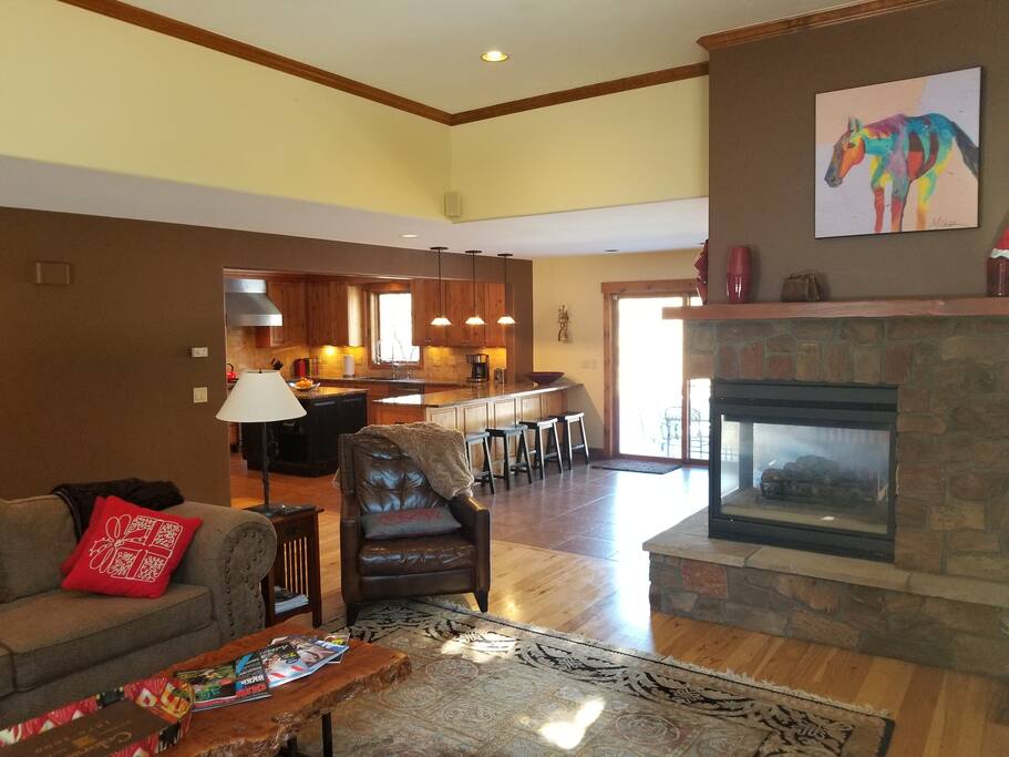 Living Room flows into the kitchen and dining room for full family entertainment!