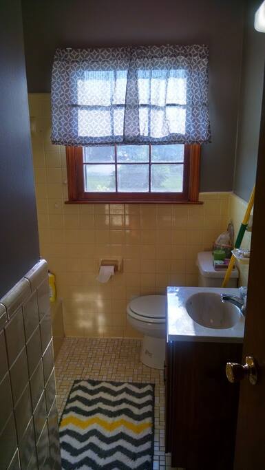 Guest bathroom with bathtub and shower