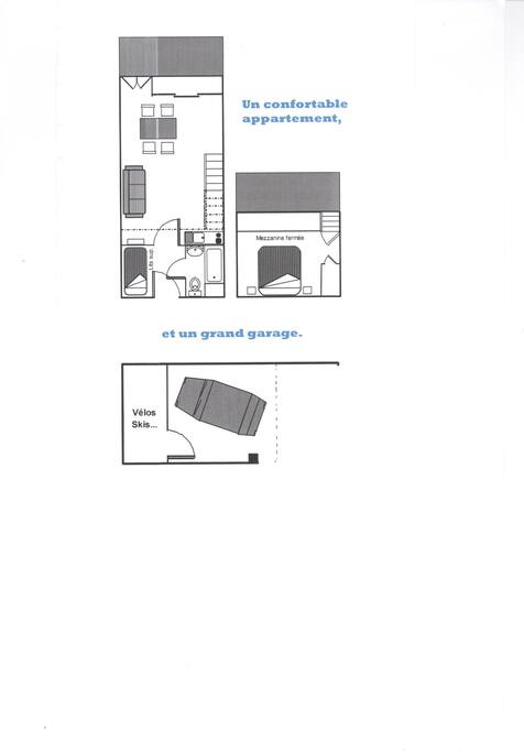 plan de l'appartement et du garage