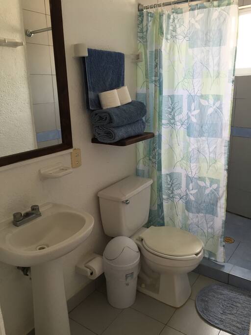 Baño con ducha con agua caliente