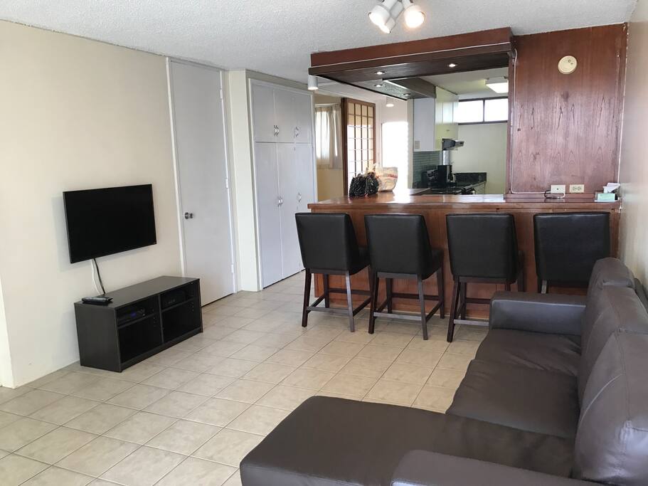 open kitchen and bar top