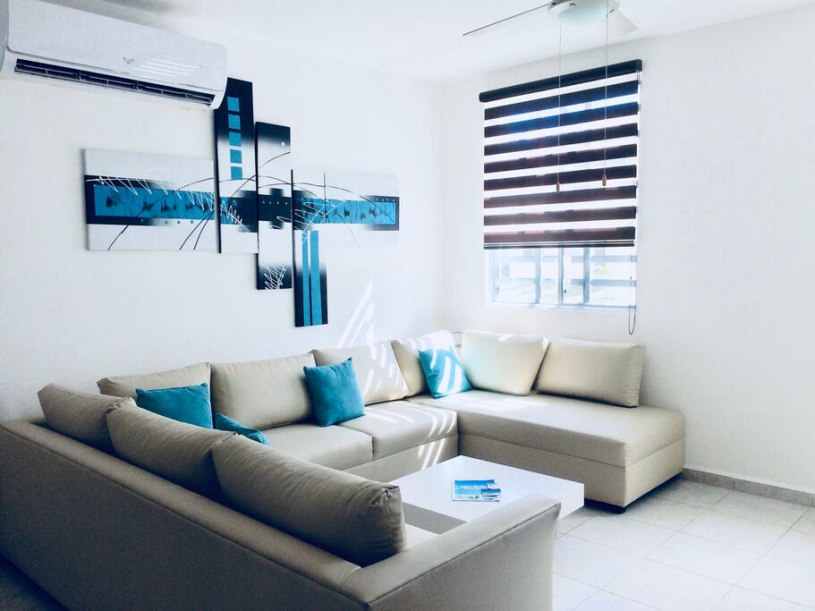 Very spacious seating area in the living room