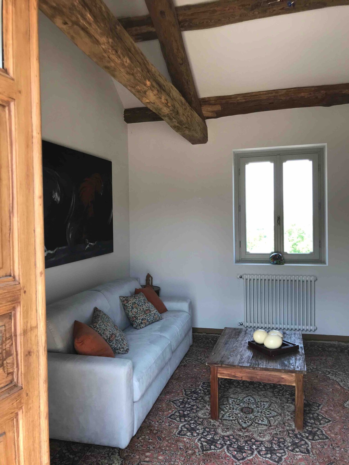 סלון עם ספה נפתחת זוגית ומטבחון 