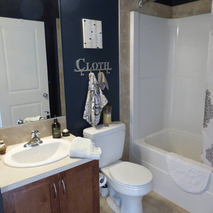 Full private bathroom across the hall