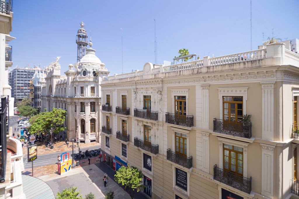 Views from the street-facing balconies