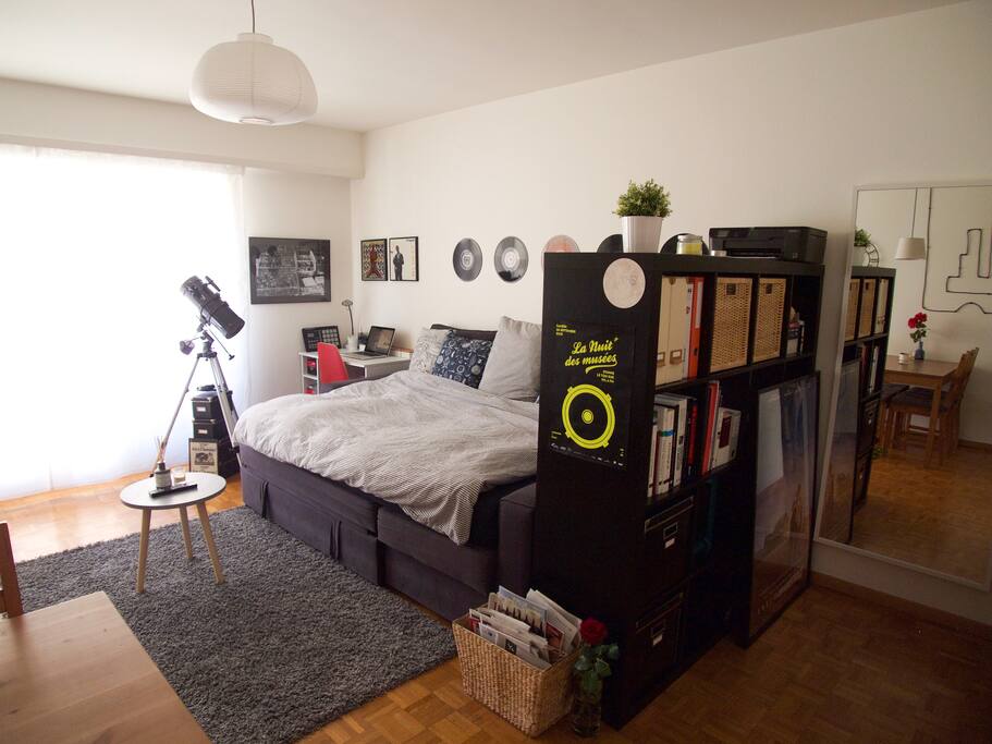 With a mirror this big, your outfit will always be on point.
Oh, and there's a desk too!
