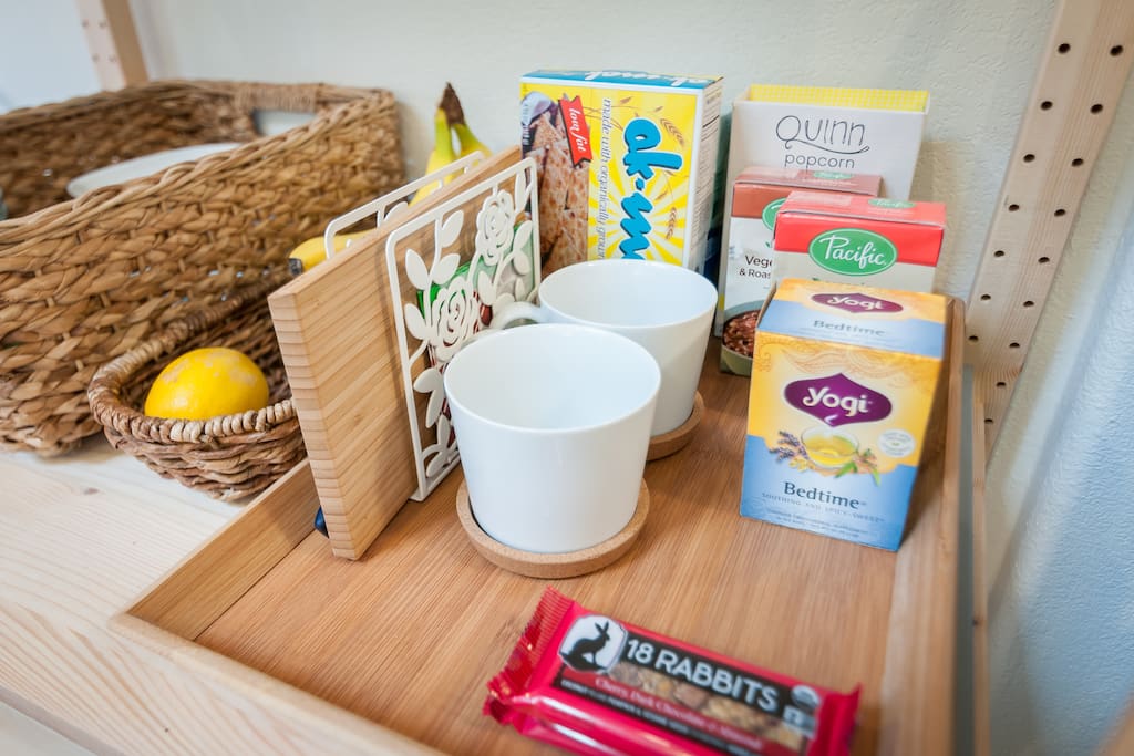Help yourself to snacks and drinks