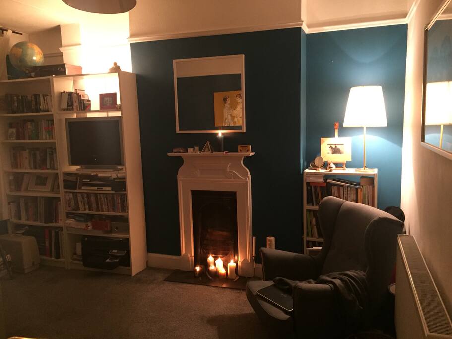 The cosy, colourful lounge in my eclectic home.