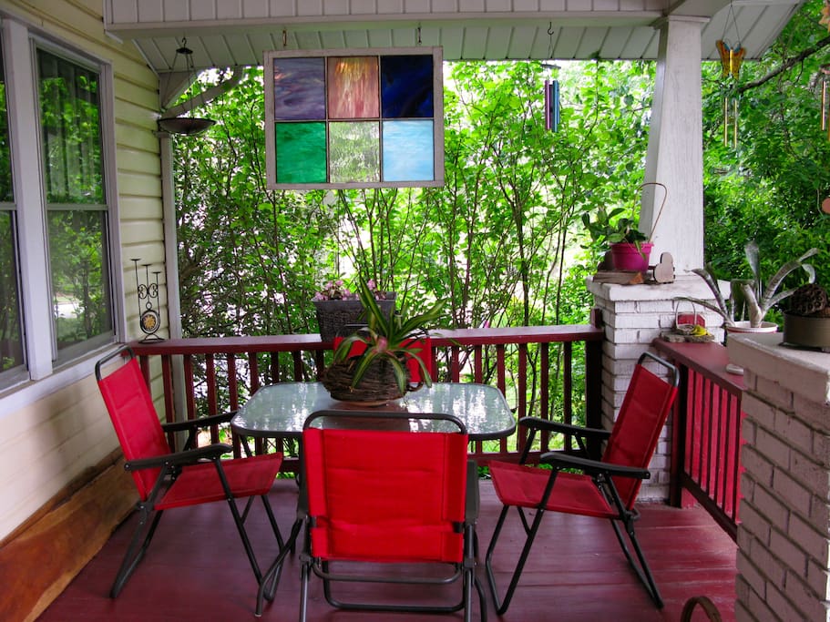 Table & chairs to enhance your enjoyment on the front porch