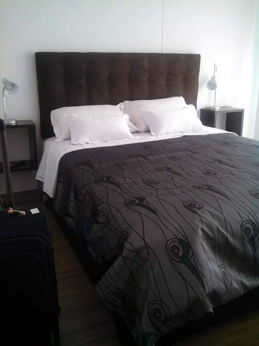 Amplio y luminoso dormitorio. Cama Queen size.