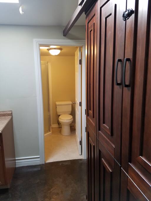bathroom view from living area