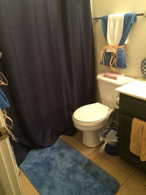 This is the hall bathroom, which you will have access to.