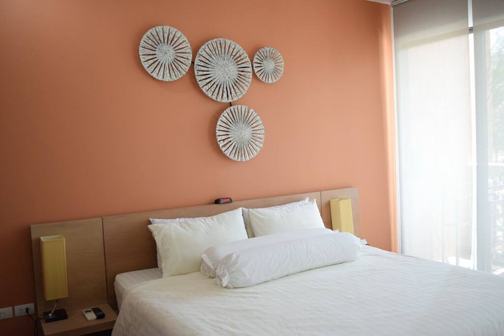 cozy master bedroom with private large restroom with shower room
