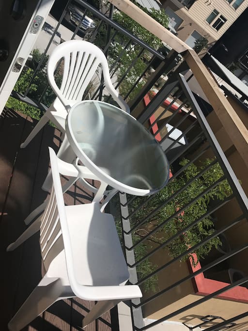 Patio chairs + table for your use