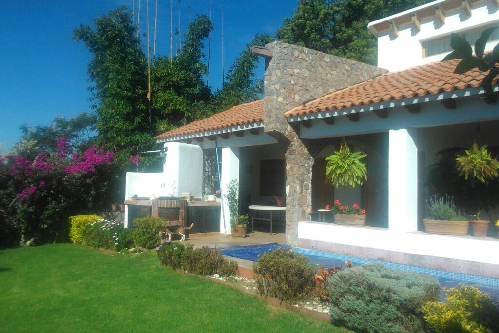 Another view from the garden showing the grill