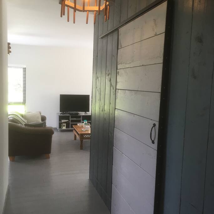 Sliding barn door to your bedroom.