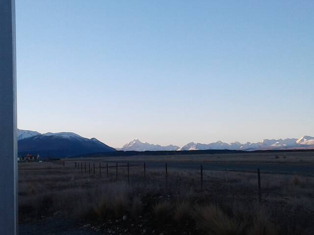pukaki airport with a view of mt cook