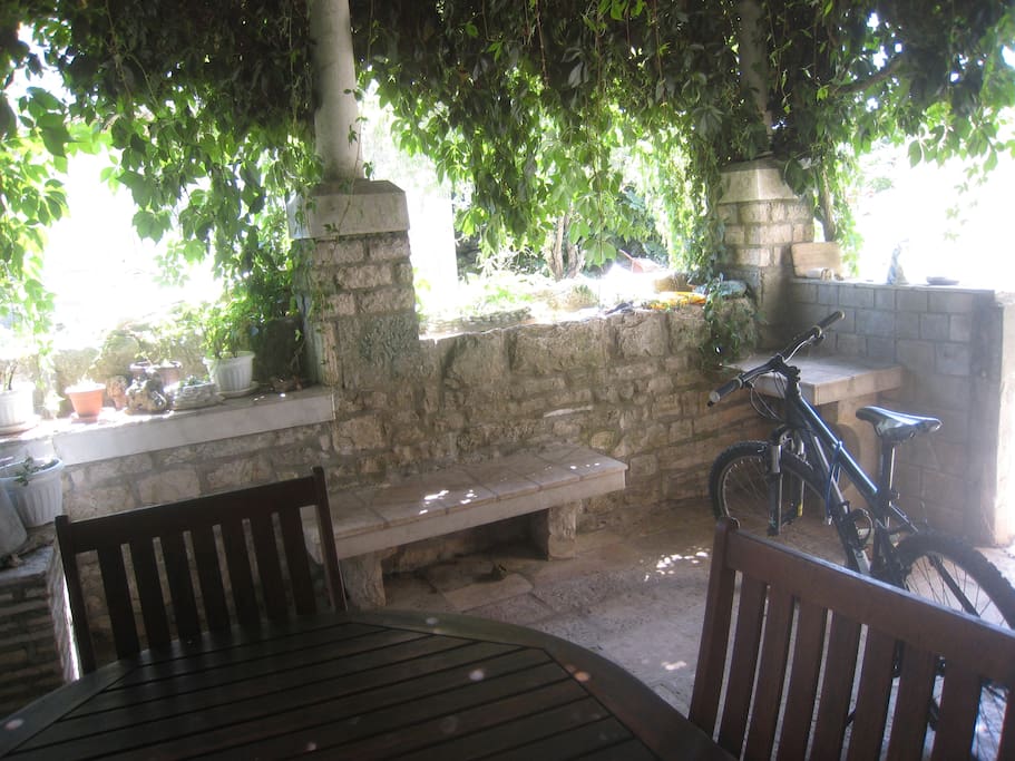 Outdoor, in front of the house