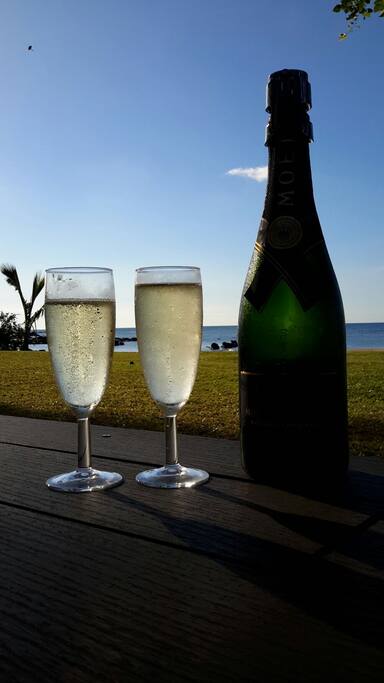 let s have a drink during sunset near the pool