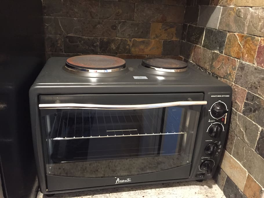 stove top and small oven provided.