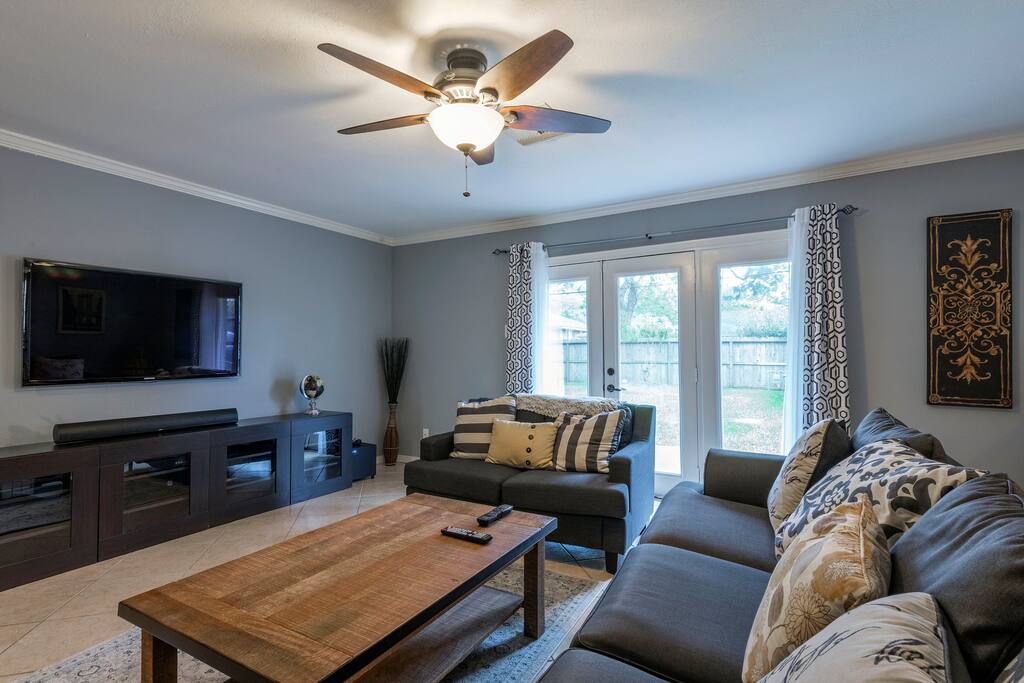 TV entertainment system in living room