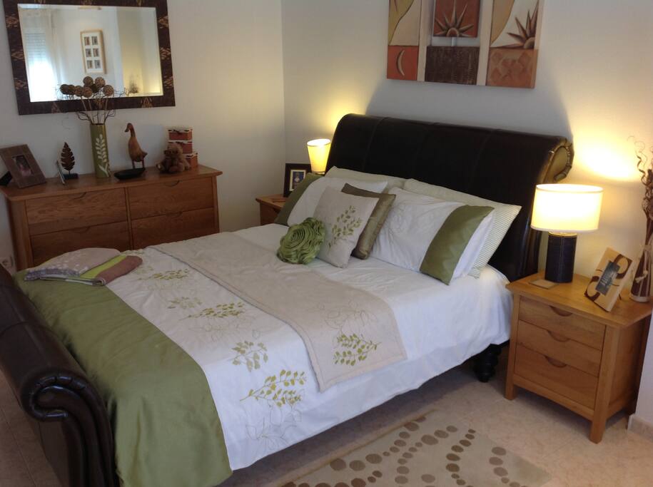 The main bedroom on the middle floor.