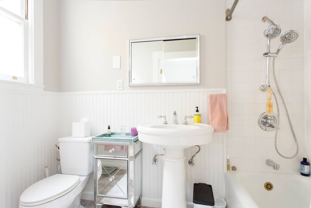 Clean updated bathroom