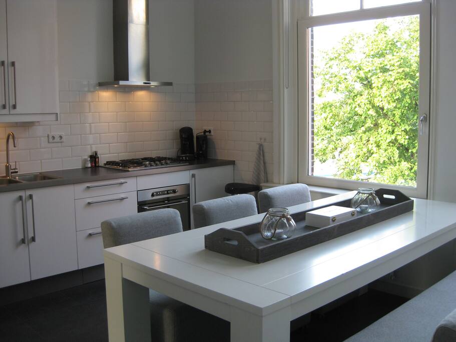 Fully equipped kitchen with two large windows & magnificent view