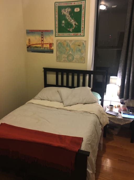 Bedroom with Full Size Casper Mattress and tone of Sunlight by day!