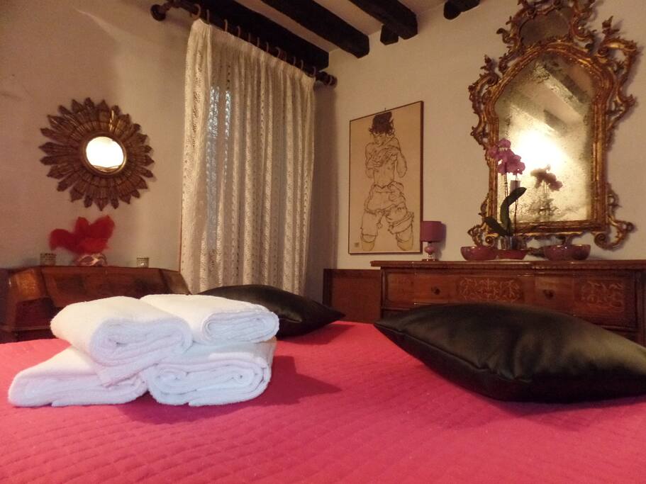 The bedroom mirror