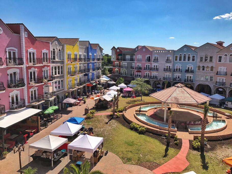 View from the room of Sunday's Gourmet Farmer's Market