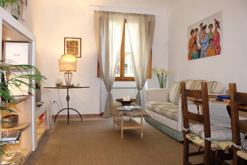 living room with dining table