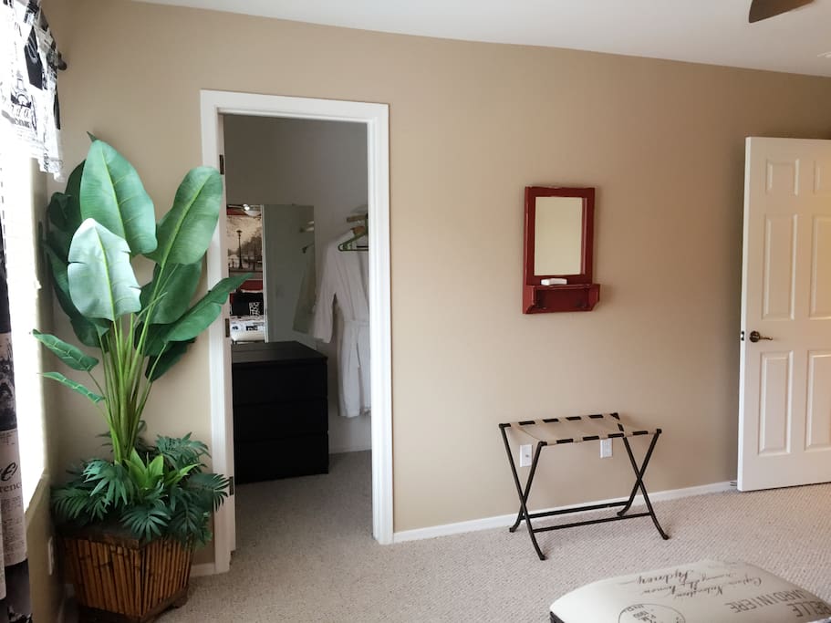 Good sized room with walk in closet