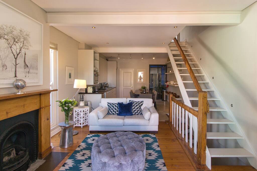 Living area with fire place