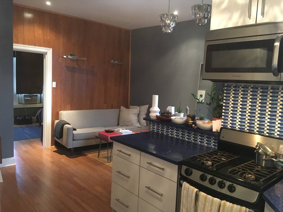 Main living space and kitchen area