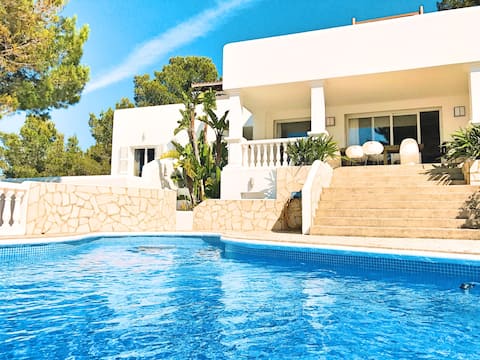 Elegant villa with seaview and pool in Sant Agusti