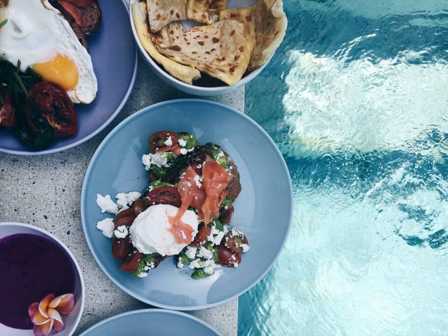 Breakfast delivered by the pool