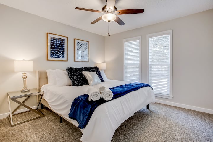 Main level bedroom. King bed