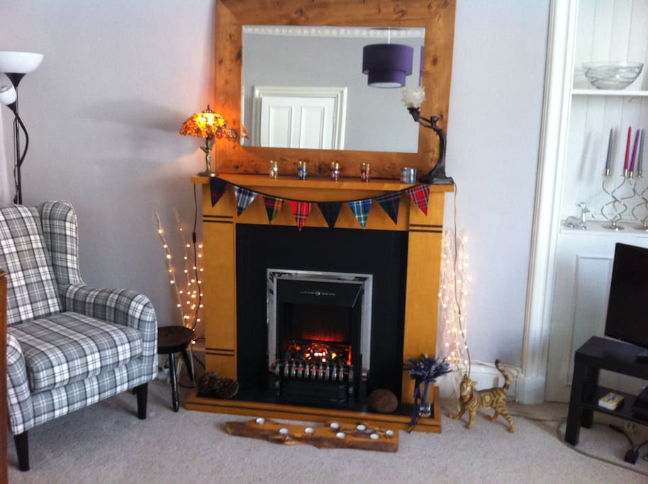 Lounge fireplace