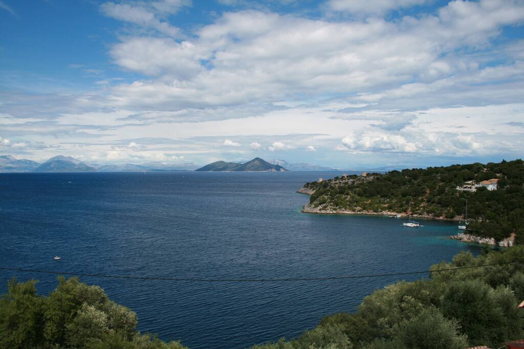 Views out the bay across to Astakos and the mainland beyond